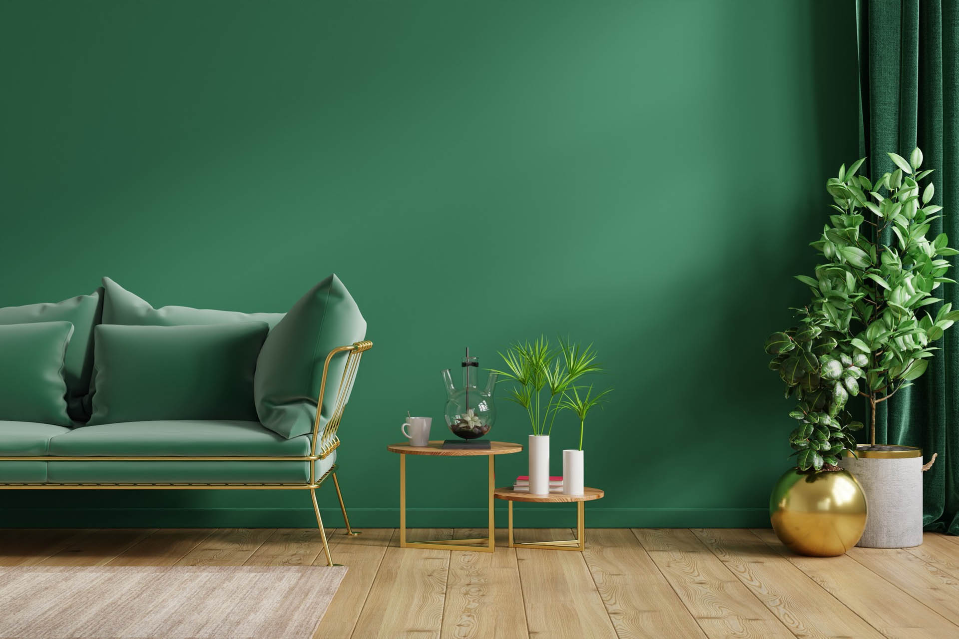 interior-green-wall-with-green-sofa-decor-living-room